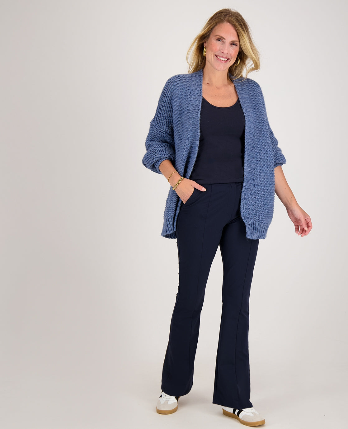 Dames Travel Broek met Flair | Donkerblauw | Comfortabel | Perfecte Pasvorm