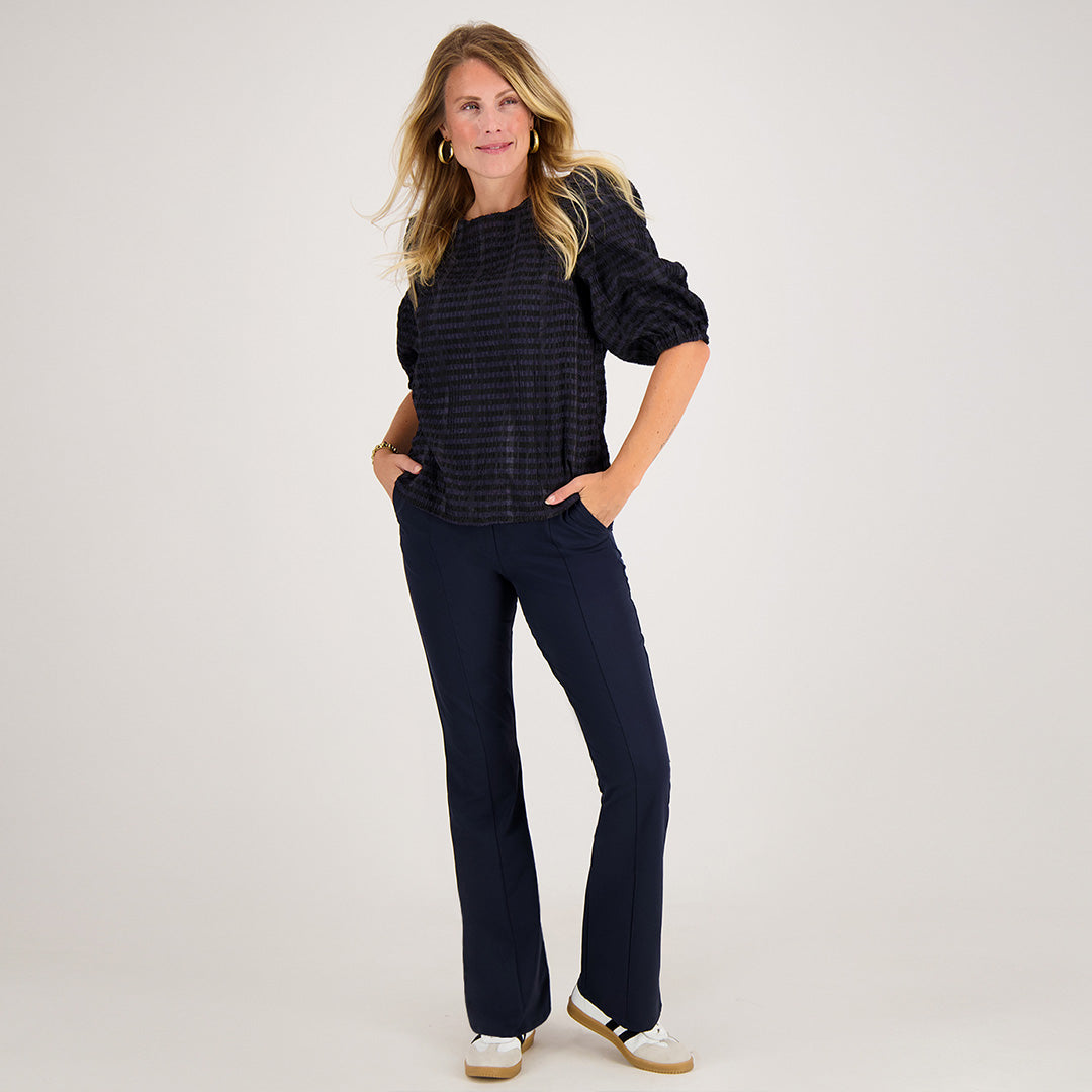 Dames Travel Broek met Flair | Donkerblauw | Comfortabel | Perfecte Pasvorm