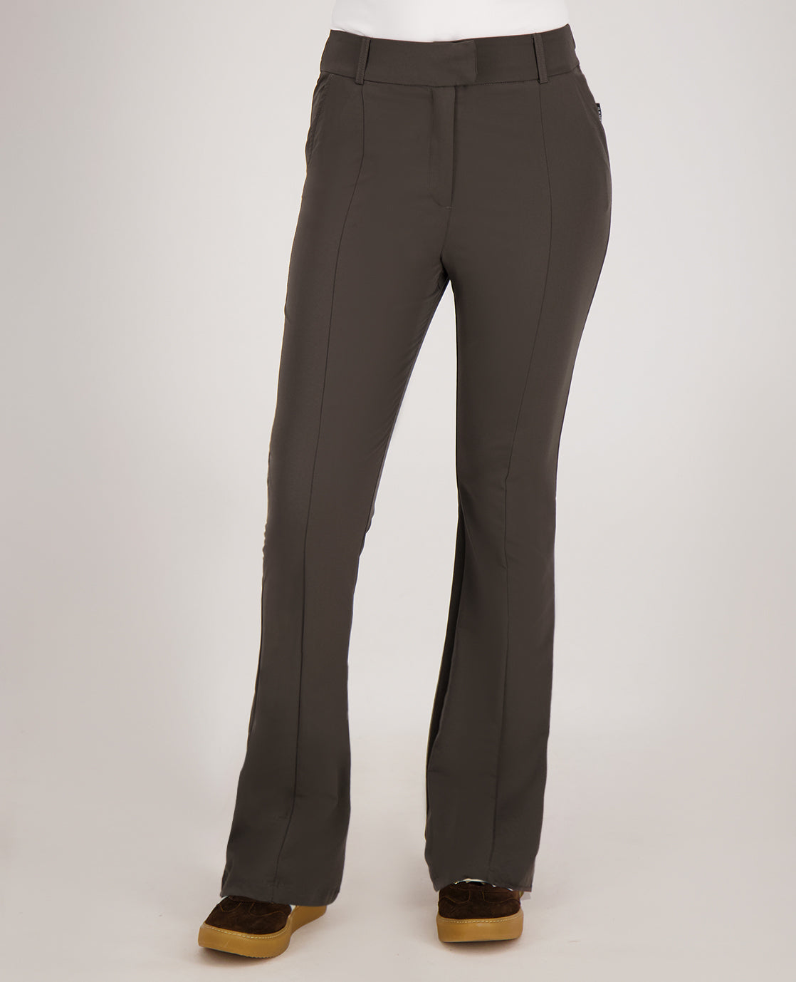 Dames Pant | Flare | Donker Taupe