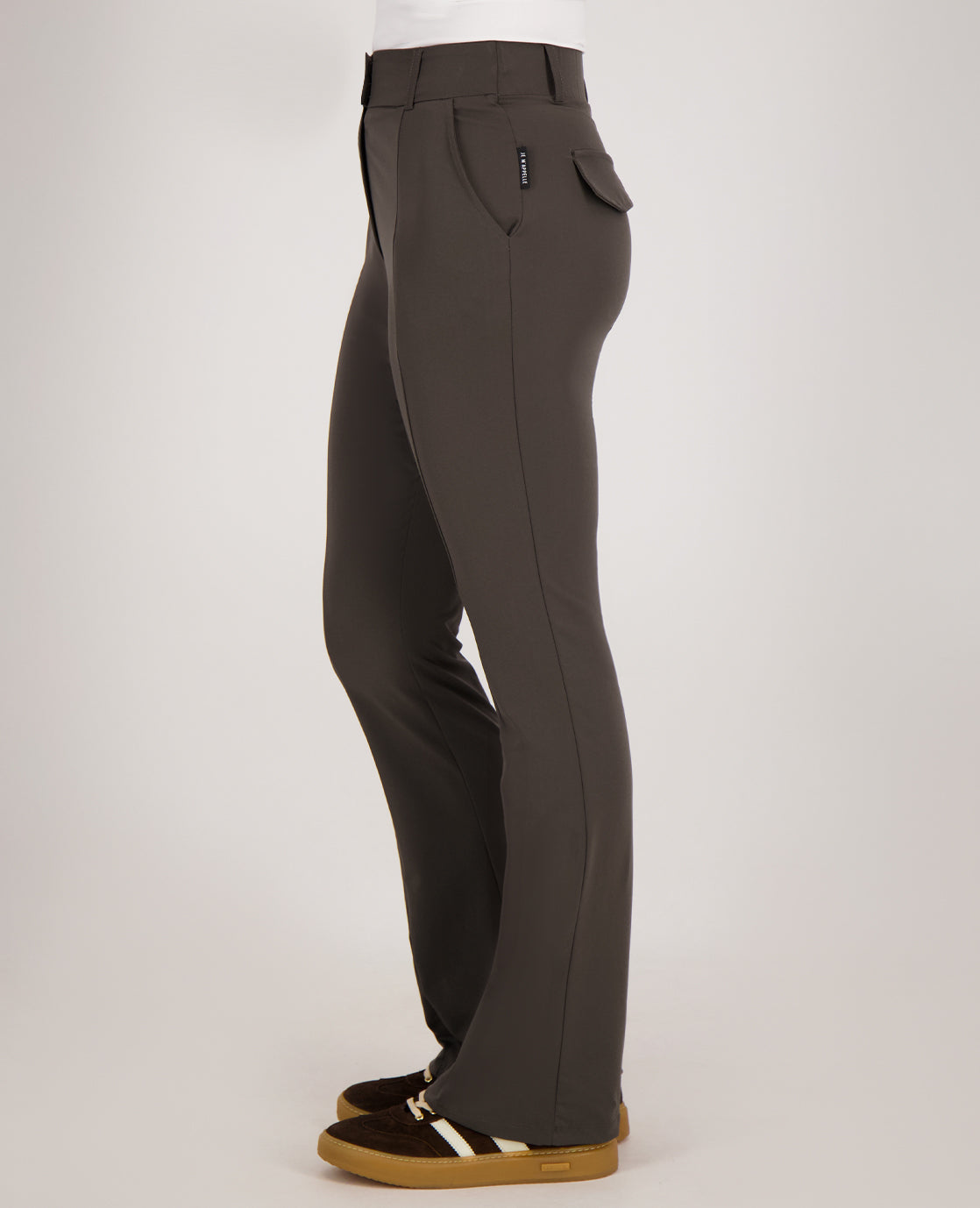 Dames Pant | Flare | Donker Taupe