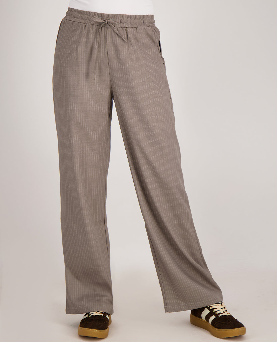 Broek | Pinstripe | Taupe/Wit