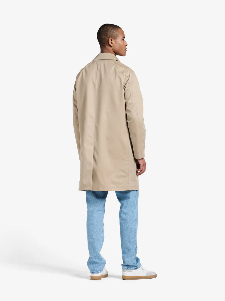 Heren Trenchcoat Beige | Lange Jas | Waterafstotend & Lichtgewicht