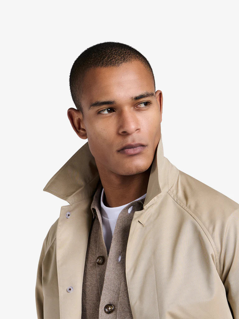 Heren Trenchcoat Beige | Lange Jas | Waterafstotend & Lichtgewicht