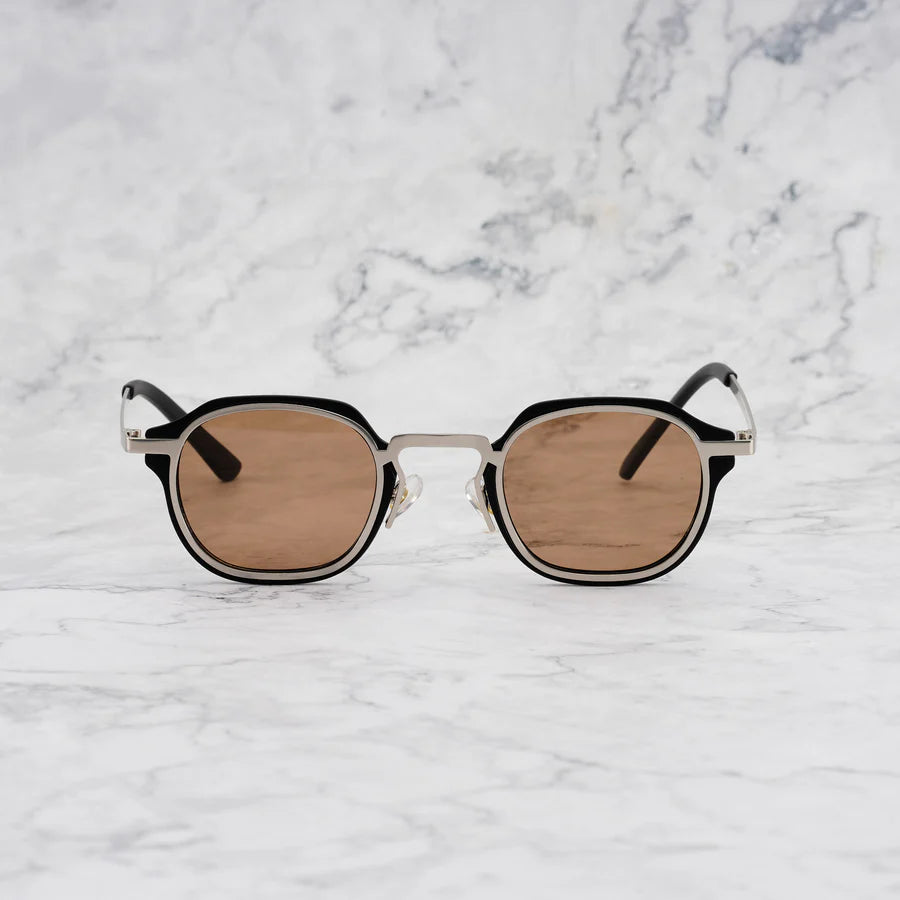 Triton Bronze | Zonnebril met zwart-zilver frame en warme bronzen glazen