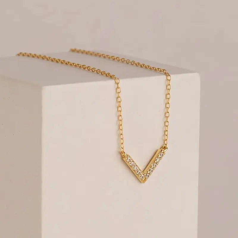 Vero | Dames v-vorm ketting | Goud