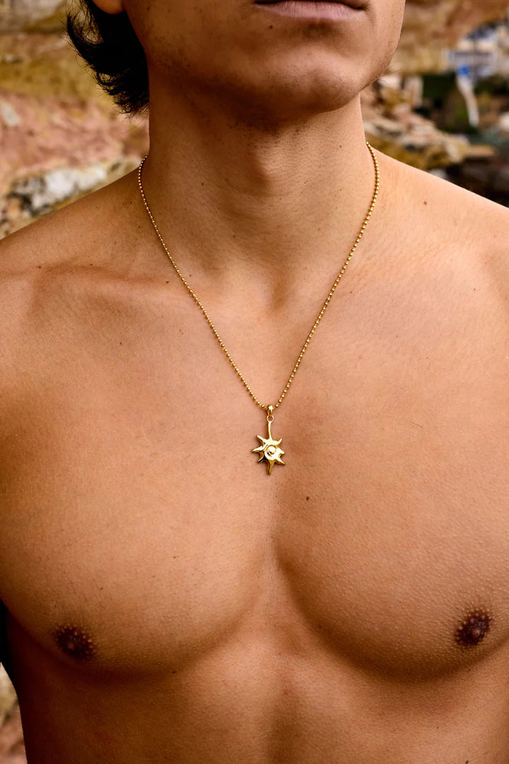 Michael | Mannen gouden zon ketting