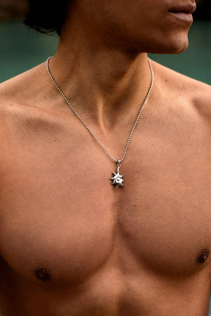 Carlos | Mannen zilveren zon ketting