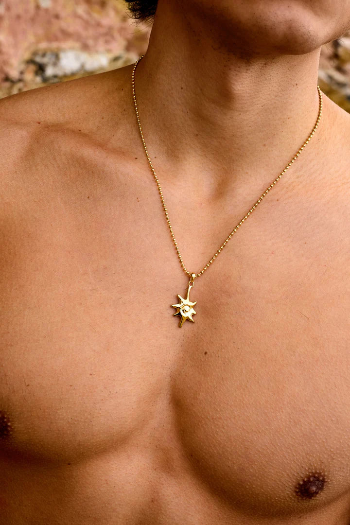 Michael | Mannen gouden zon ketting