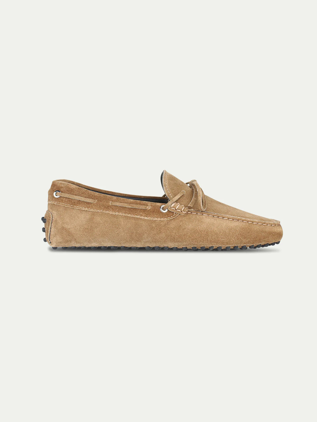 Beige Suède Driving Loafers Heren | Leren schoenen met Noppenzool