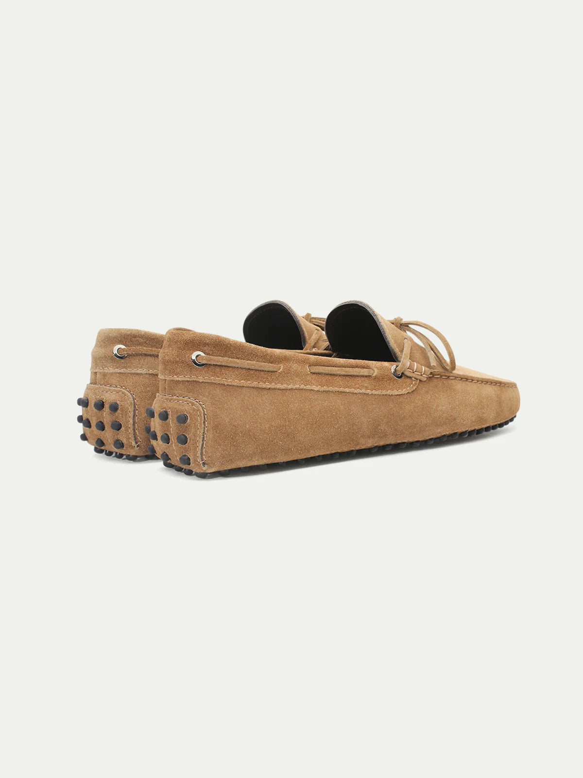 Beige Suède Driving Loafers Heren | Leren schoenen met Noppenzool