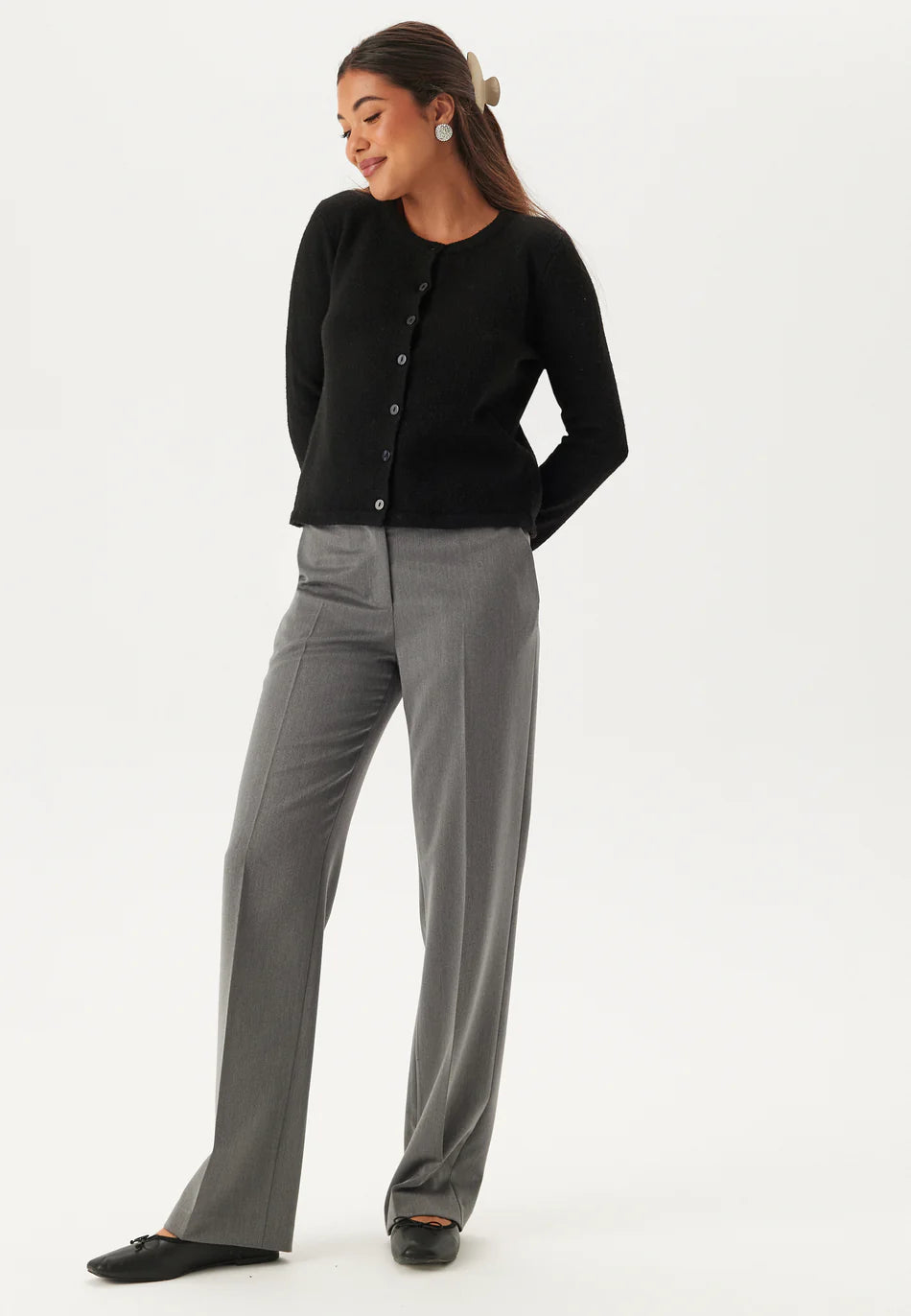 Dames Cardigan | Zachte Gebreide Trui met Knopen | Zwart | Comfortabele Pasvorm