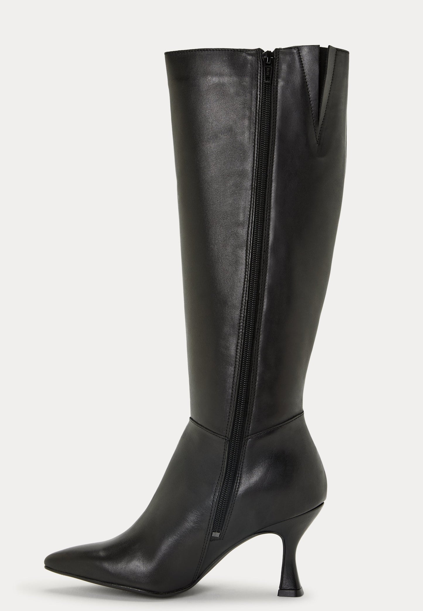 Dames leren | Puntige Hakken | Elegante Hoge Laarsjes