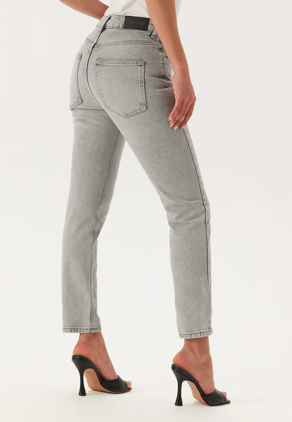 Dames Jeans | Rechte Fit | Hoog Taille | Grijs Denim