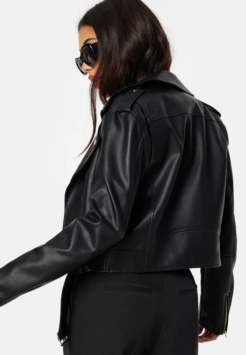 Dames Jas | Zwart | Imitatieleer | Biker Model