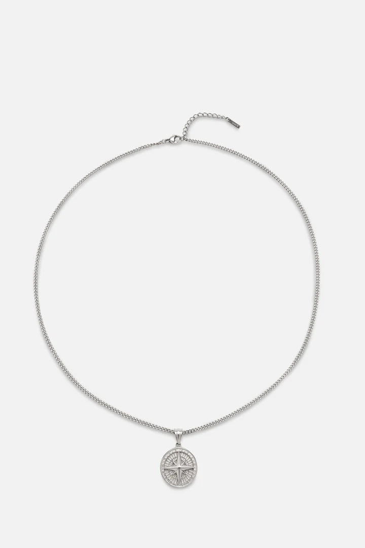 Andrew | Mannen zilveren kompas ketting