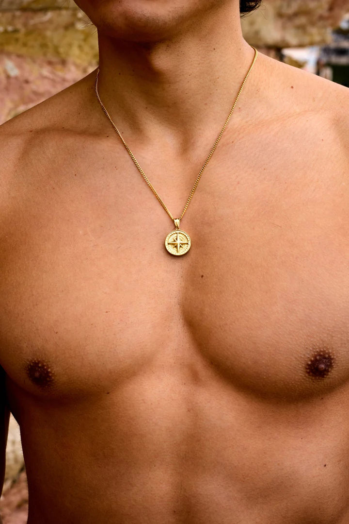 Davies | Mannen gouden kompas ketting