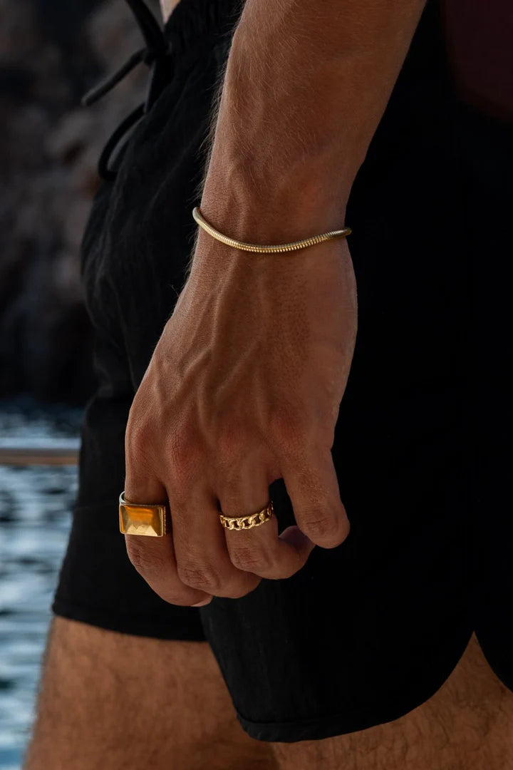 Piastri | Mannen gouden cuban ring