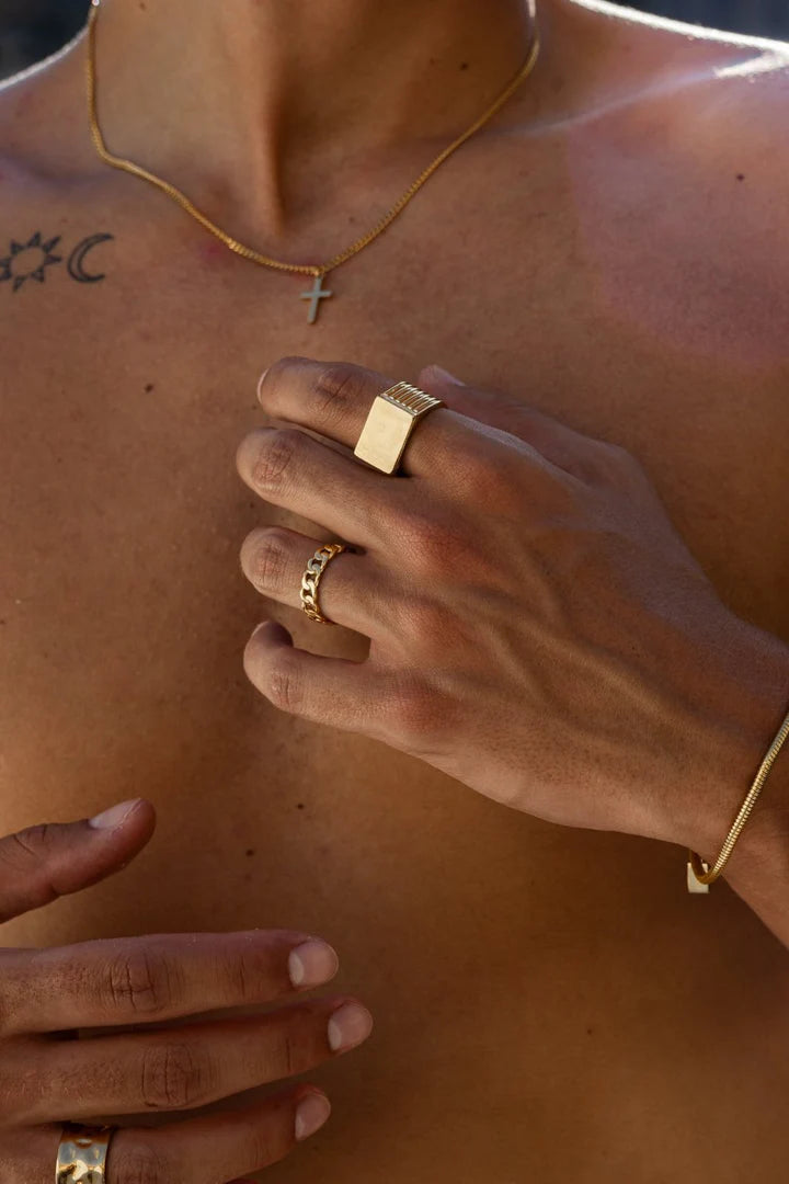 Piastri | Mannen gouden cuban ring