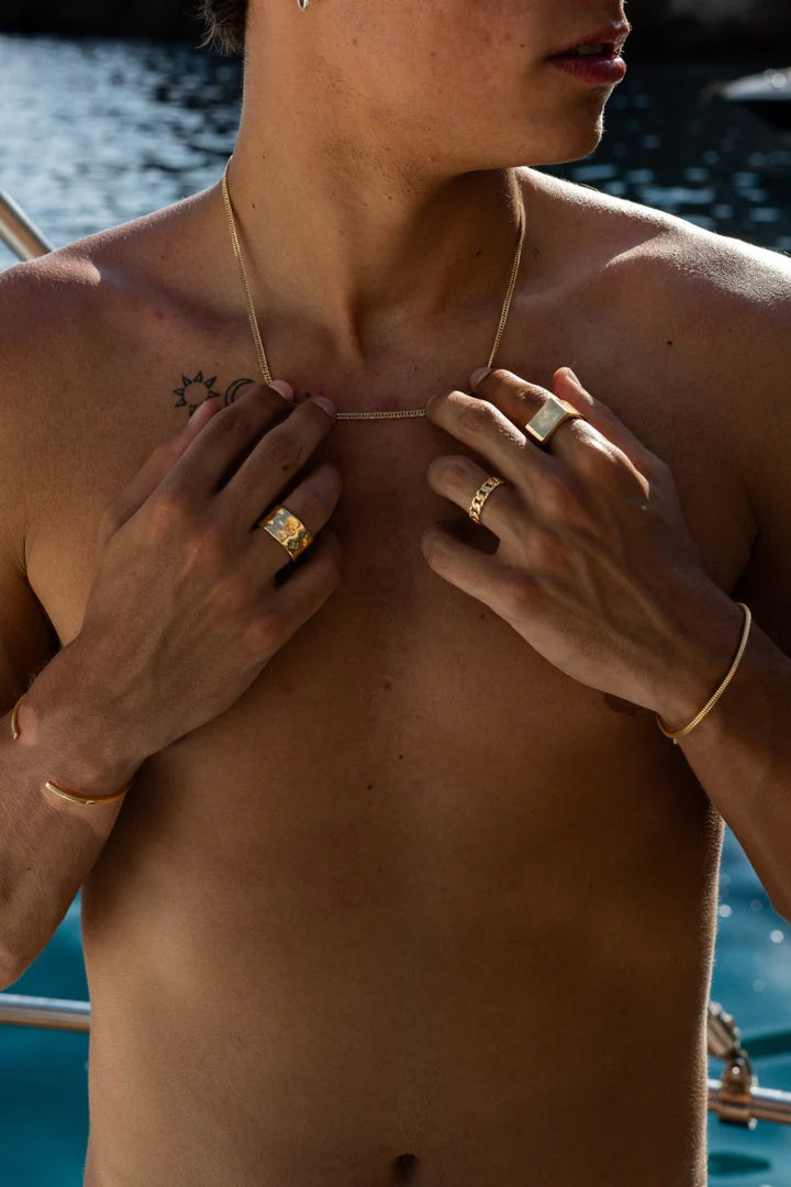 Piastri | Mannen gouden cuban ring