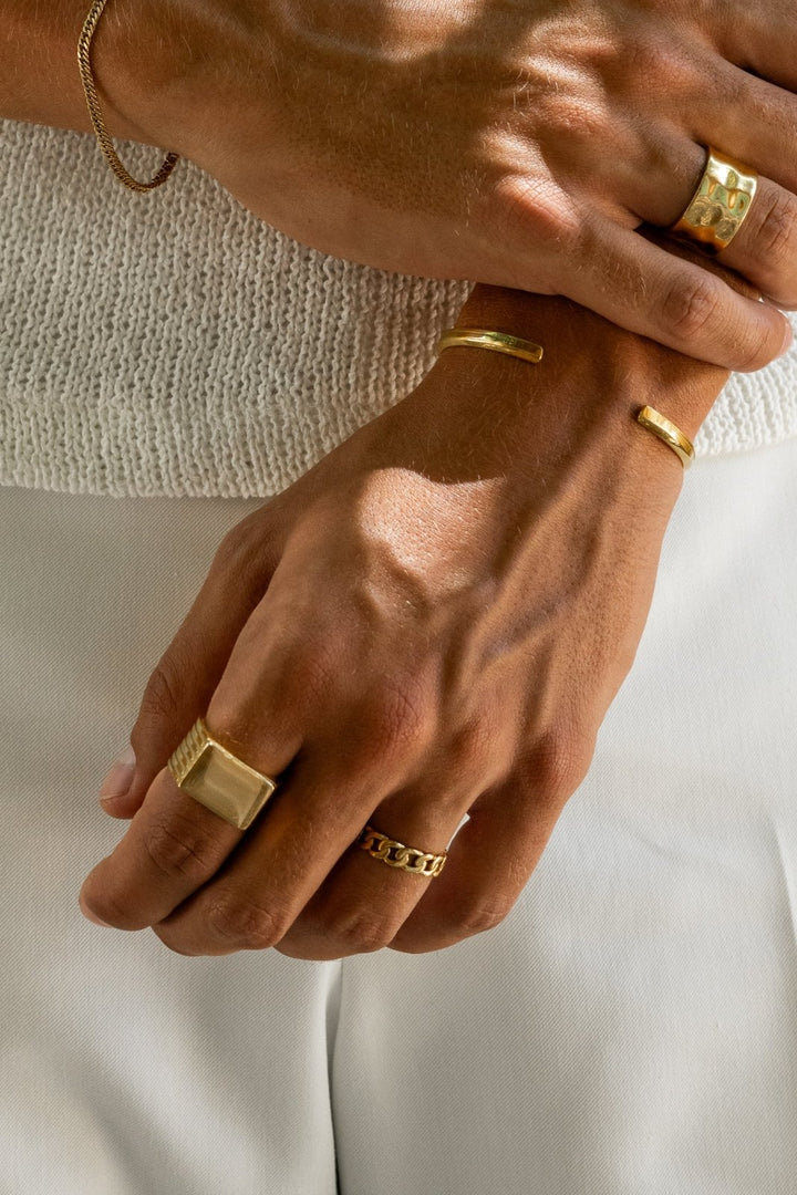 Piastri | Mannen gouden cuban ring