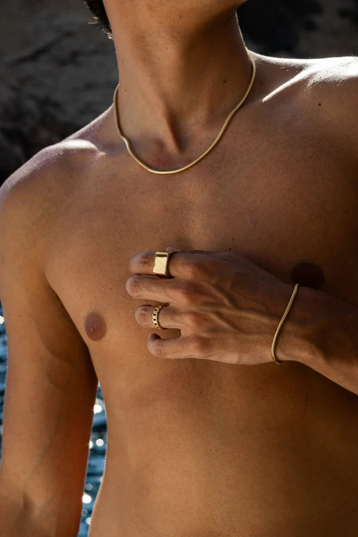Piastri | Mannen gouden cuban ring