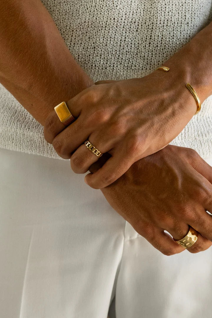 Piastri | Mannen gouden cuban ring