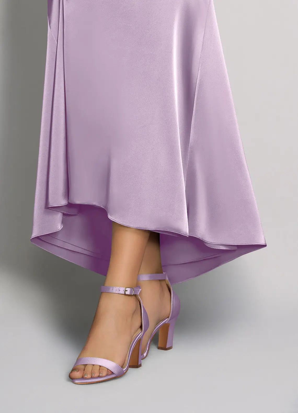 Women's Lavender Sandal | Block Heel | Ankle Strap | Suede