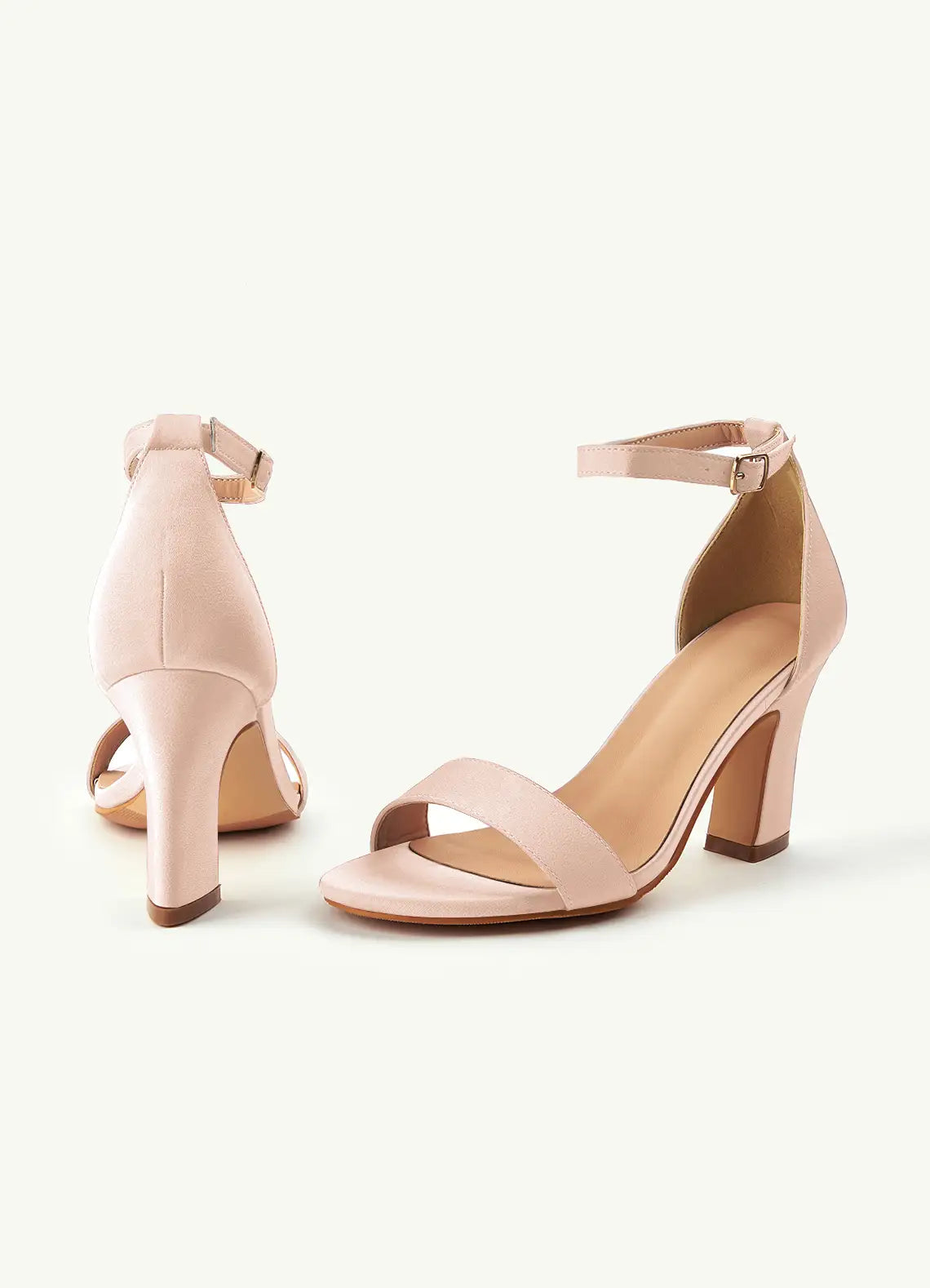 Dames Sandaal Blush Roze | Blokhak | Enkelbandje | Suède