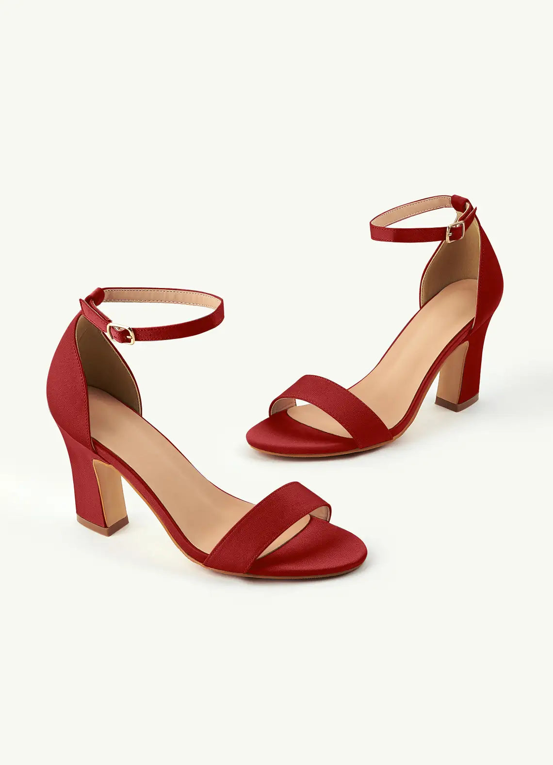 Dames Sandaal Bordeauxrood | Blokhak | Enkelbandje | Suède