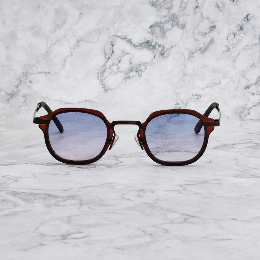Crux Blue | Bruin frame met blauwgradiënt glazen zonnebril