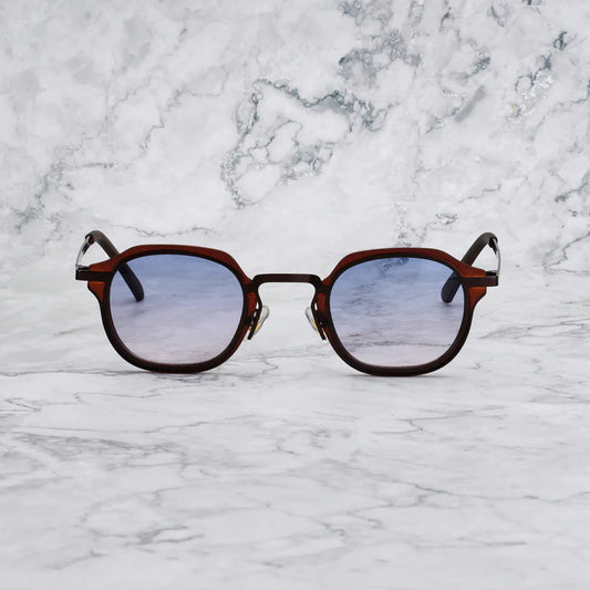 Crux Blue | Bruin frame met blauwgradiënt glazen zonnebril