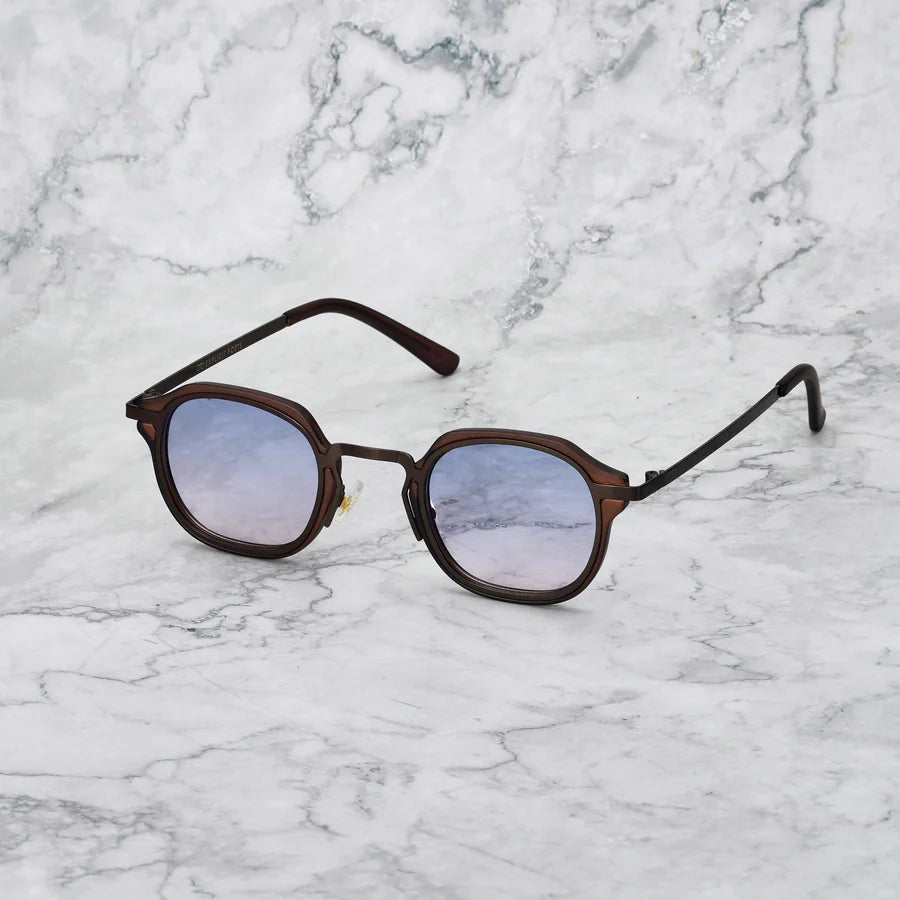 Crux Blue | Bruin frame met blauwgradiënt glazen zonnebril