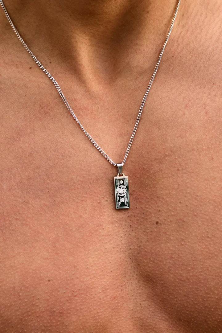 Alex | Mannen ziveren biljet ketting