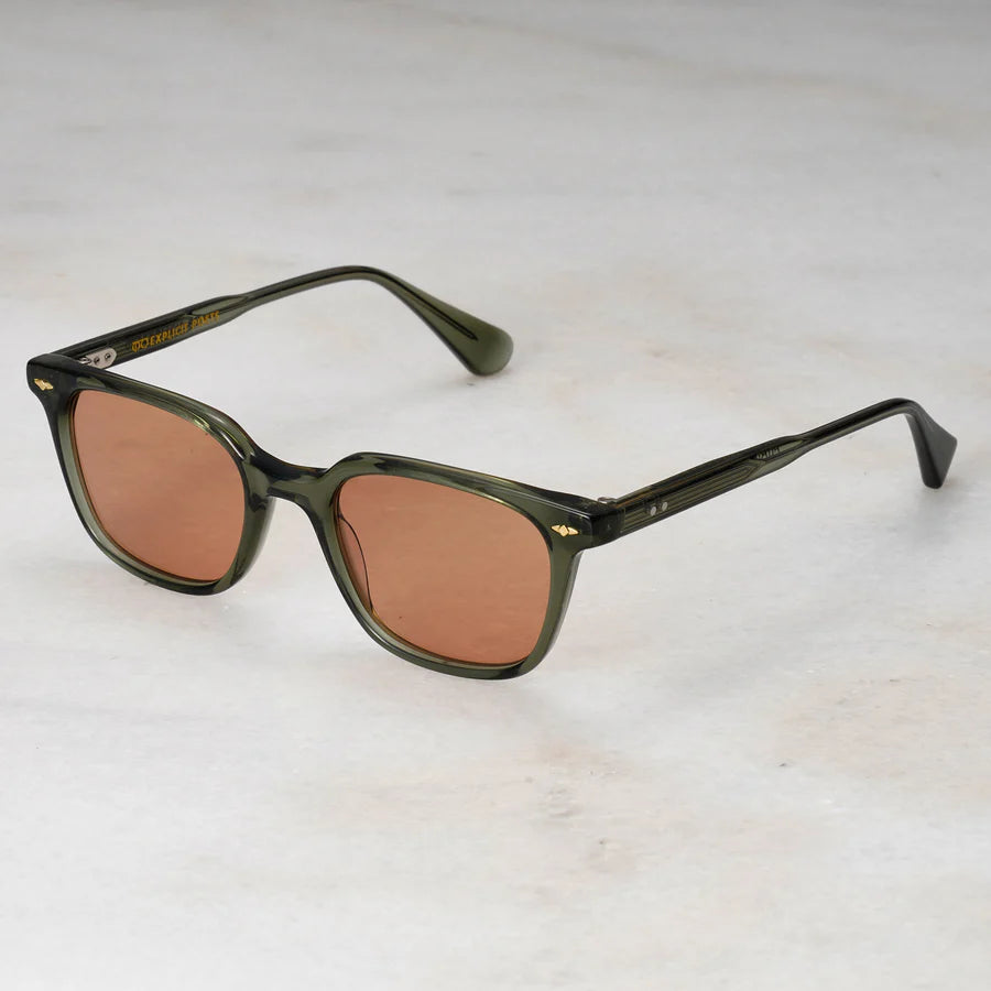 Olive Ember | Donkergroene zonnebril | Amberkleurige glazen