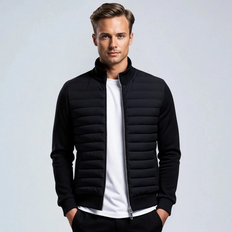 Heren Jack | Zwart | Lichtgewicht Gewatteerde Jas | Casual & Comfortabel