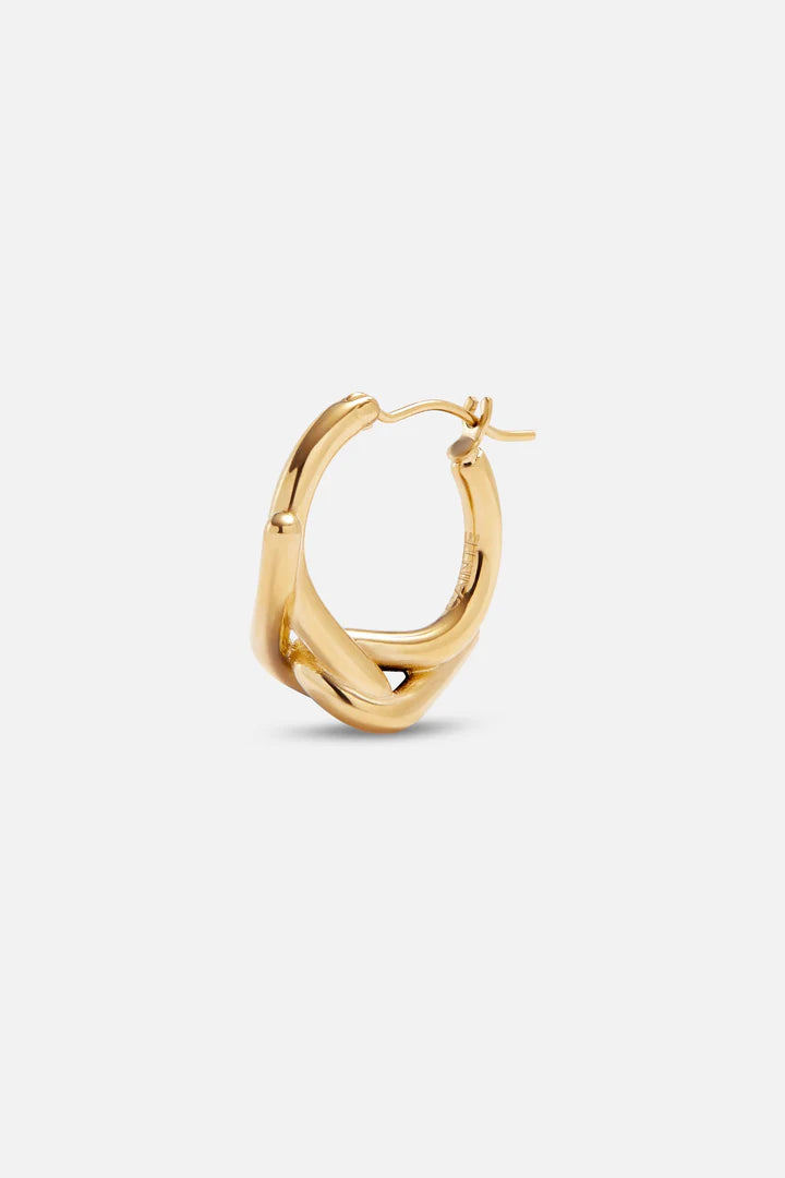 Gota | Dames oorbel met vloeiende vorm | Goudkleurig