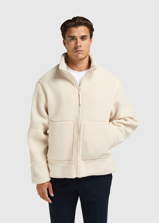Heren Jas | Fluffy teddy | Wit