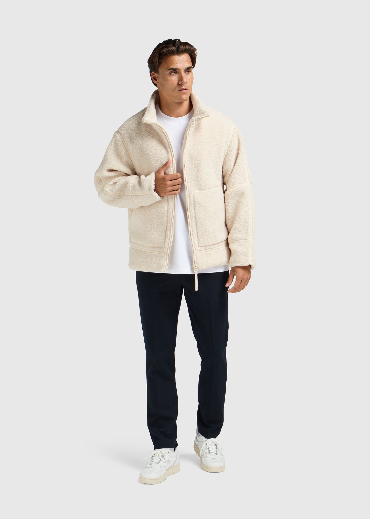 Heren Jas | Fluffy teddy | Wit