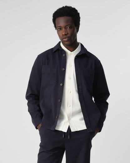 Heren Overshirt Donkerblauw | Katoen Jas met Knopen en Borstzakken