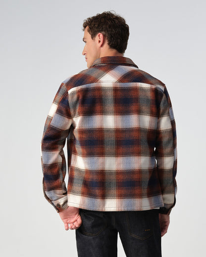 Heren Overshirt Geruit Bruin Blauw | Warm Overshirt met Borstzakken