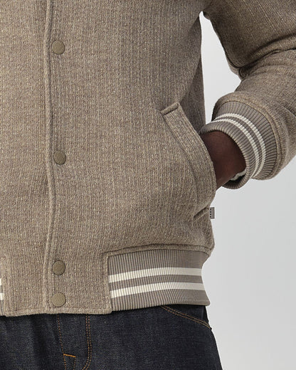 Herfst Jack Heren Beige | Bomberjas van Wolmix met Drukknopen | Casual Jas