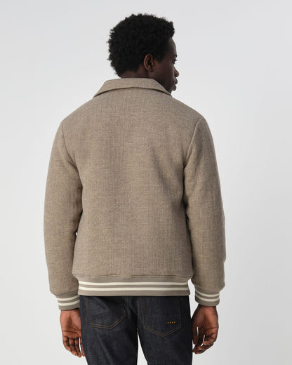 Herfst Jack Heren Beige | Bomberjas van Wolmix met Drukknopen | Casual Jas