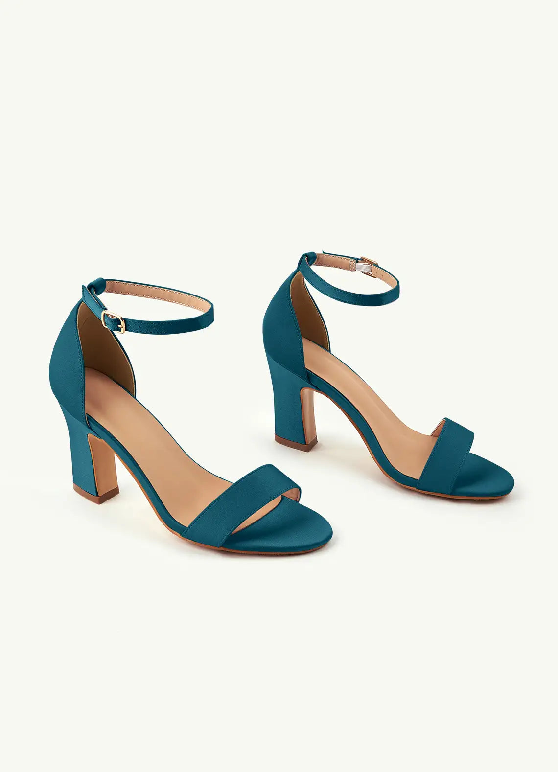 Dames Sandaal Turquoise | Blokhak | Enkelbandje | Suède