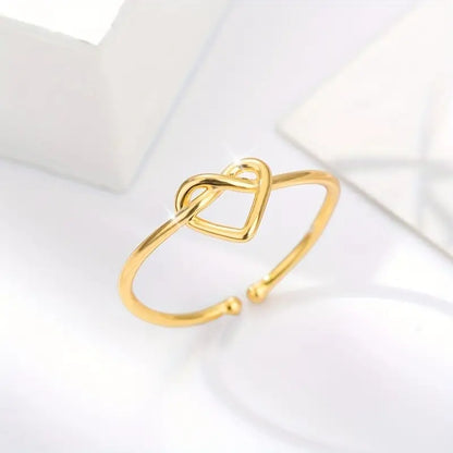 Mora | Dames ring met hart en infinity symbool | Goudkleurig