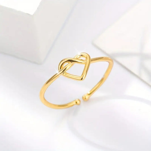 Mora | Dames ring met hart en infinity symbool | Goudkleurig
