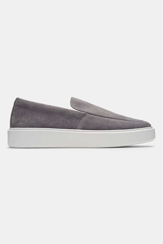 Heren Loafers | Grijs Suède | Dikke Witte Zool & Luxe Comfort