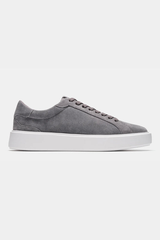 Herensneakers | Grijs Suède | Minimalistische Luxe met Witte Zool