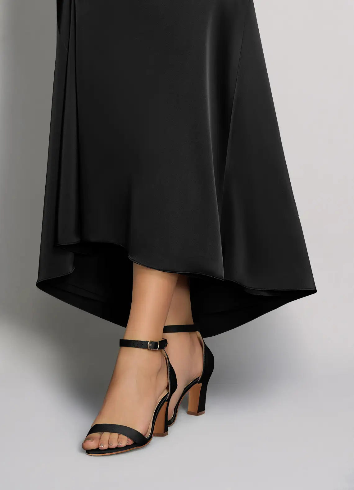 Dames Sandaal Zwart | Blokhak | Enkelbandje | Suède-look