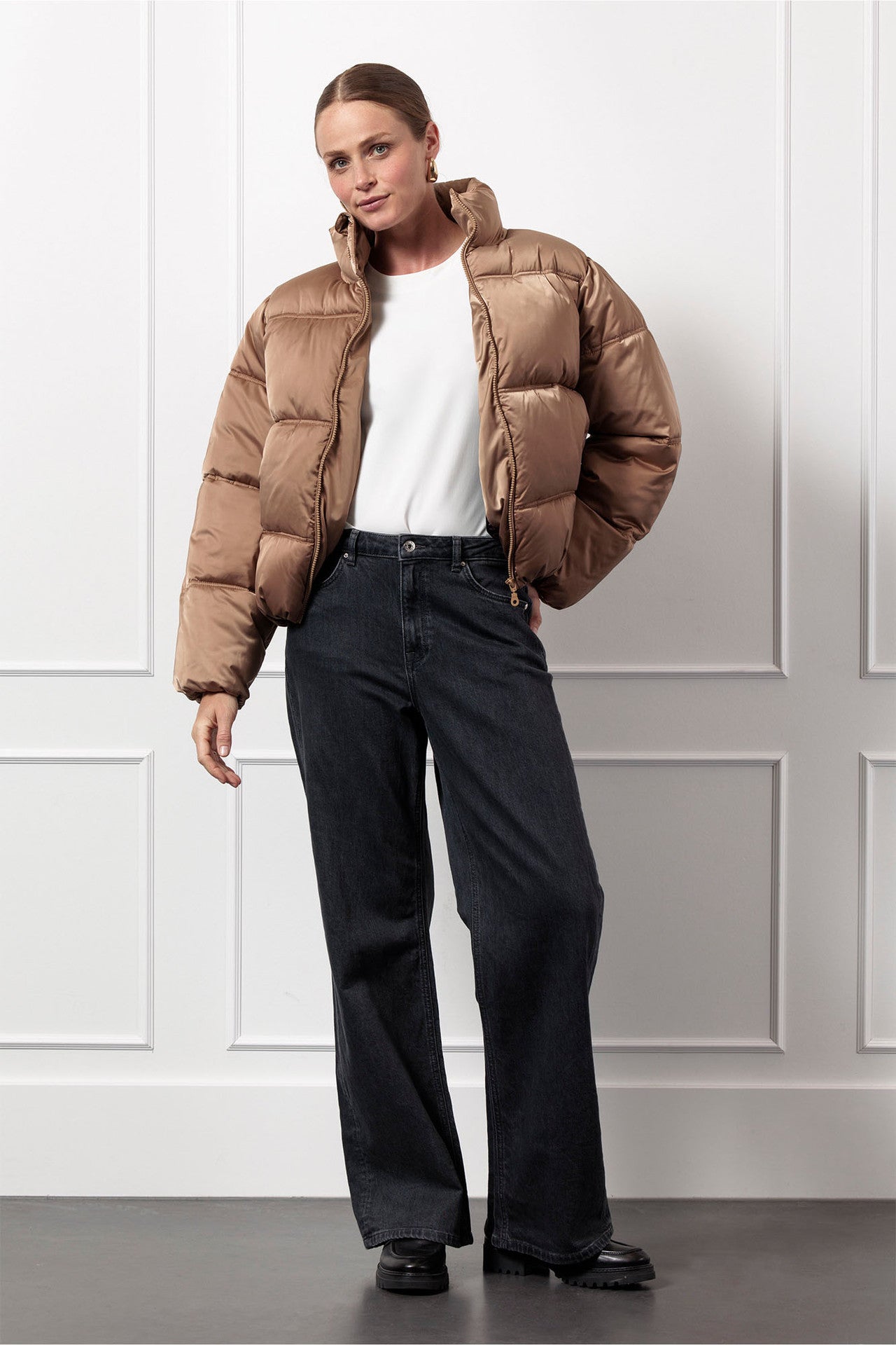 Dames Puffer Jas Kort | Bruin | Warme Winterjas