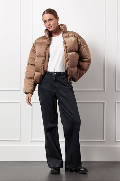 Dames Puffer Jas Kort | Bruin | Warme Winterjas